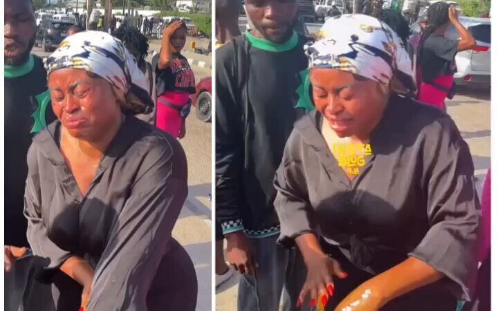 Sarah Martins Harassed By Lagos Task Force For Cooking On The Street In Lekki