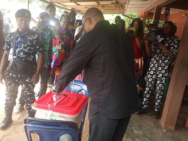 Anambra Elections: Peter Obi Seen Voting in Agulu